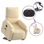 Cremefarbener Massagesessel mit Aufstehhilfe, Relaxsessel mit Vibrationsmassage und elektrischer Aufstehfunktion.