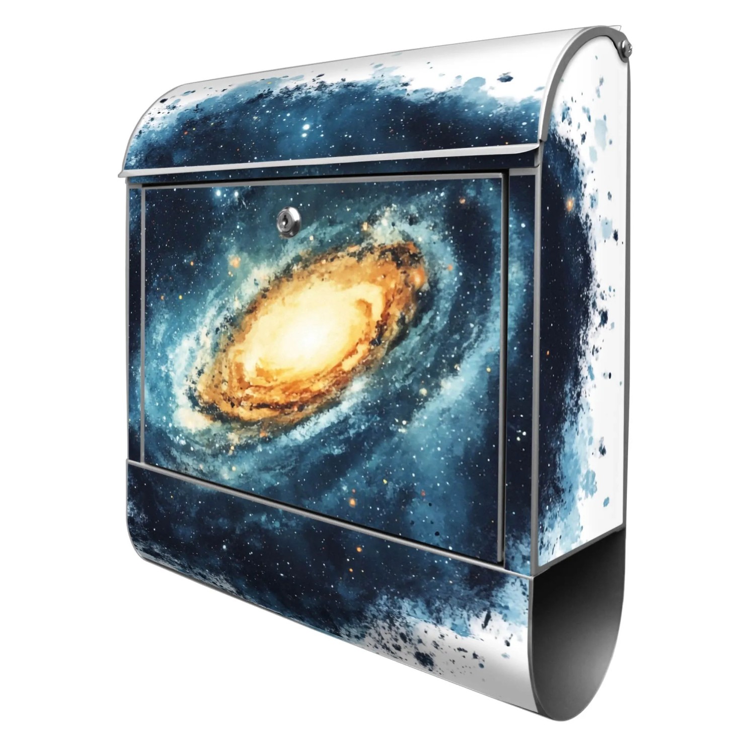 Banjado Design Briefkasten Silber Pulverbeschichtet 39x47x14cm 2 Schlüssel günstig online kaufen