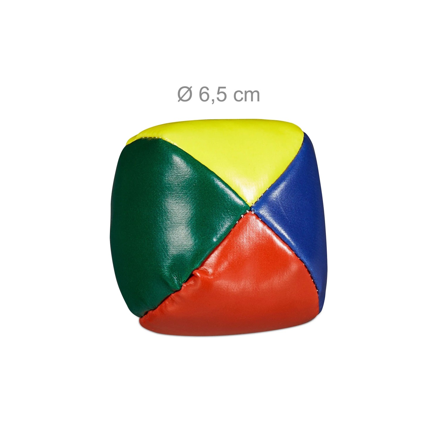 Bunter Jonglierball aus Kunststoff mit Sandfüllung, 6,5 cm Durchmesser. Ideal für Spiel & Spaß, Anfänger & Profis.