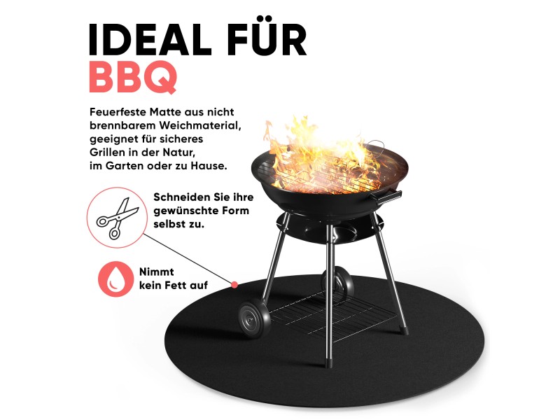 Feuerfeste Räucherunterlagen 8er Set - Hitzebeständige Isoliermatten