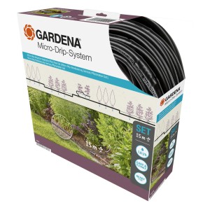 Gardena Micro-Drip-System Start-Set Pflanzreihen S im Karton, zur Bewässerung von Pflanzenreihen.