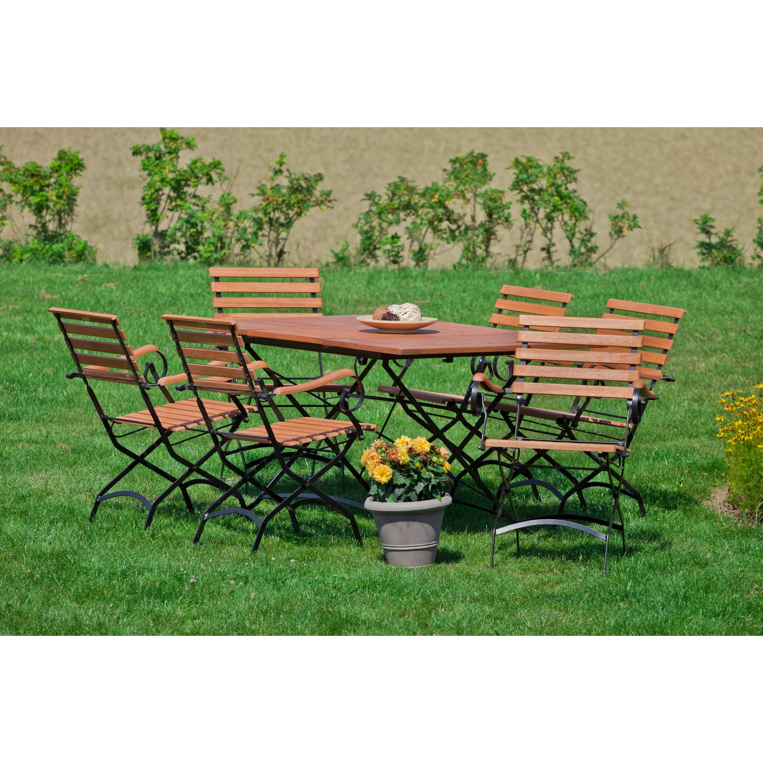 Merxx Schlossgarten Set 7-tlg. Gartentisch Ausziehbar 100/150 x 90 cm günstig online kaufen