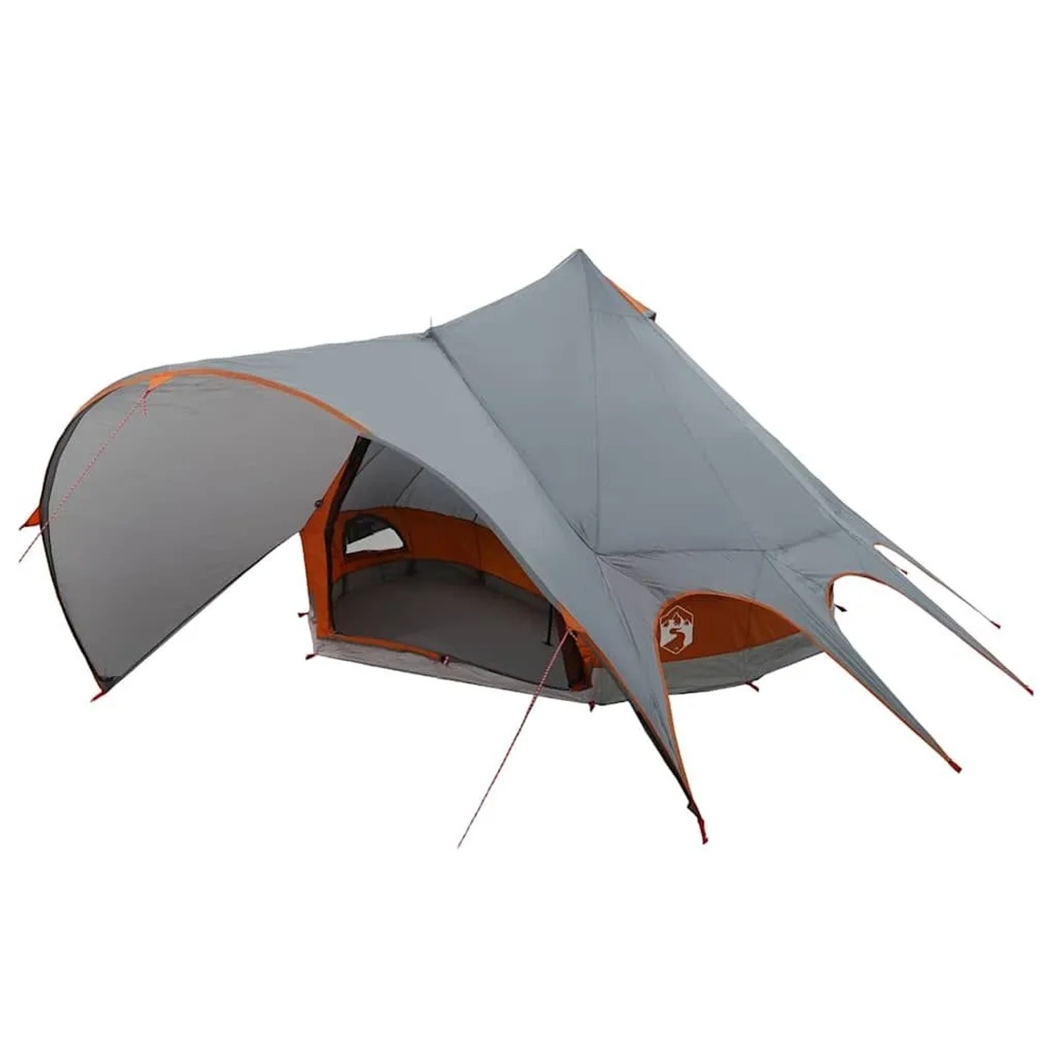 vidaXL Teepee Zelt mit Dach Grau und Orange 600 x 600 x 347 cm 42004013