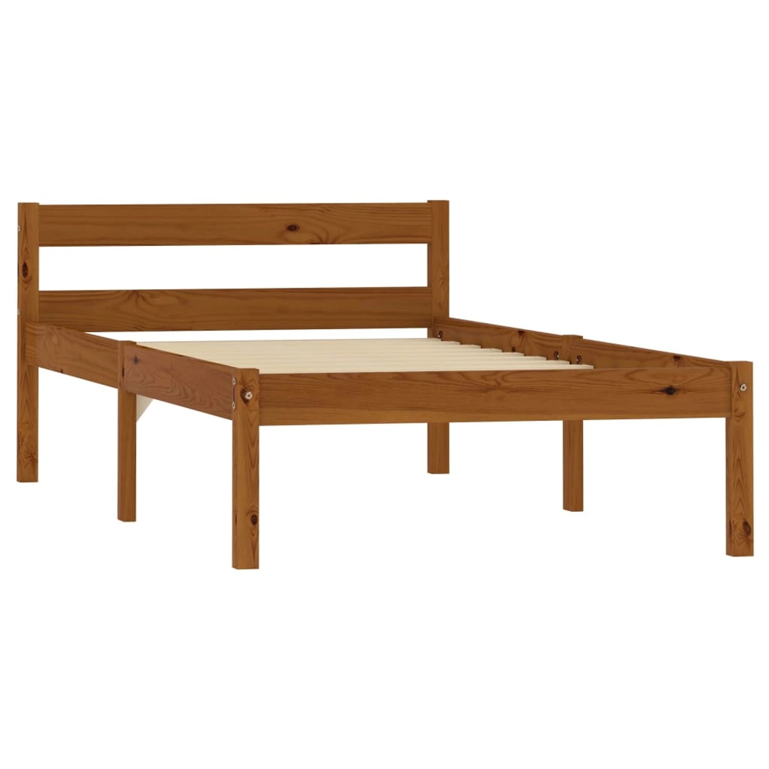 vidaXL Massivholzbett Honigbraun Kiefer 100x200 cm617215