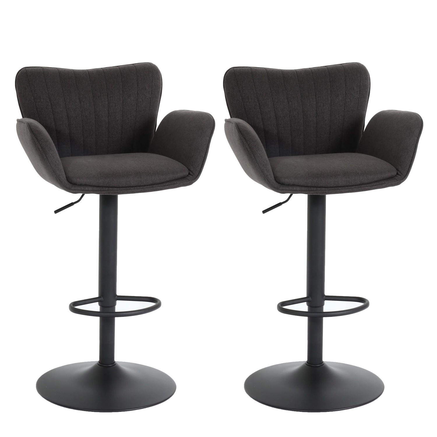 PROREGAL 2er-Set Barhocker Gepolstert Mit Lehne Sitzhöhe 66-90cm Mit Armleh günstig online kaufen