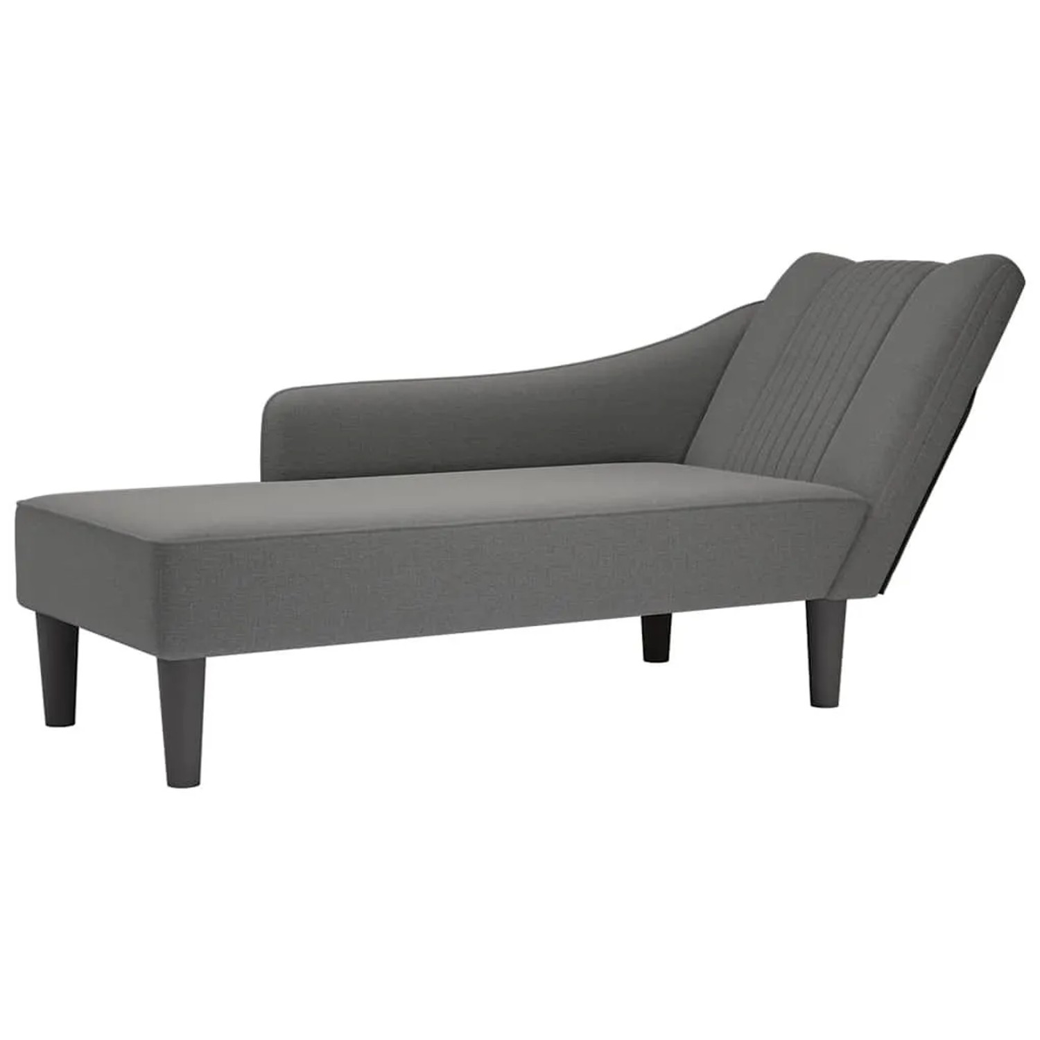 vidaXL Chaiselongue mit Rechter Armlehne Dunkelgrau Stoff 4009801