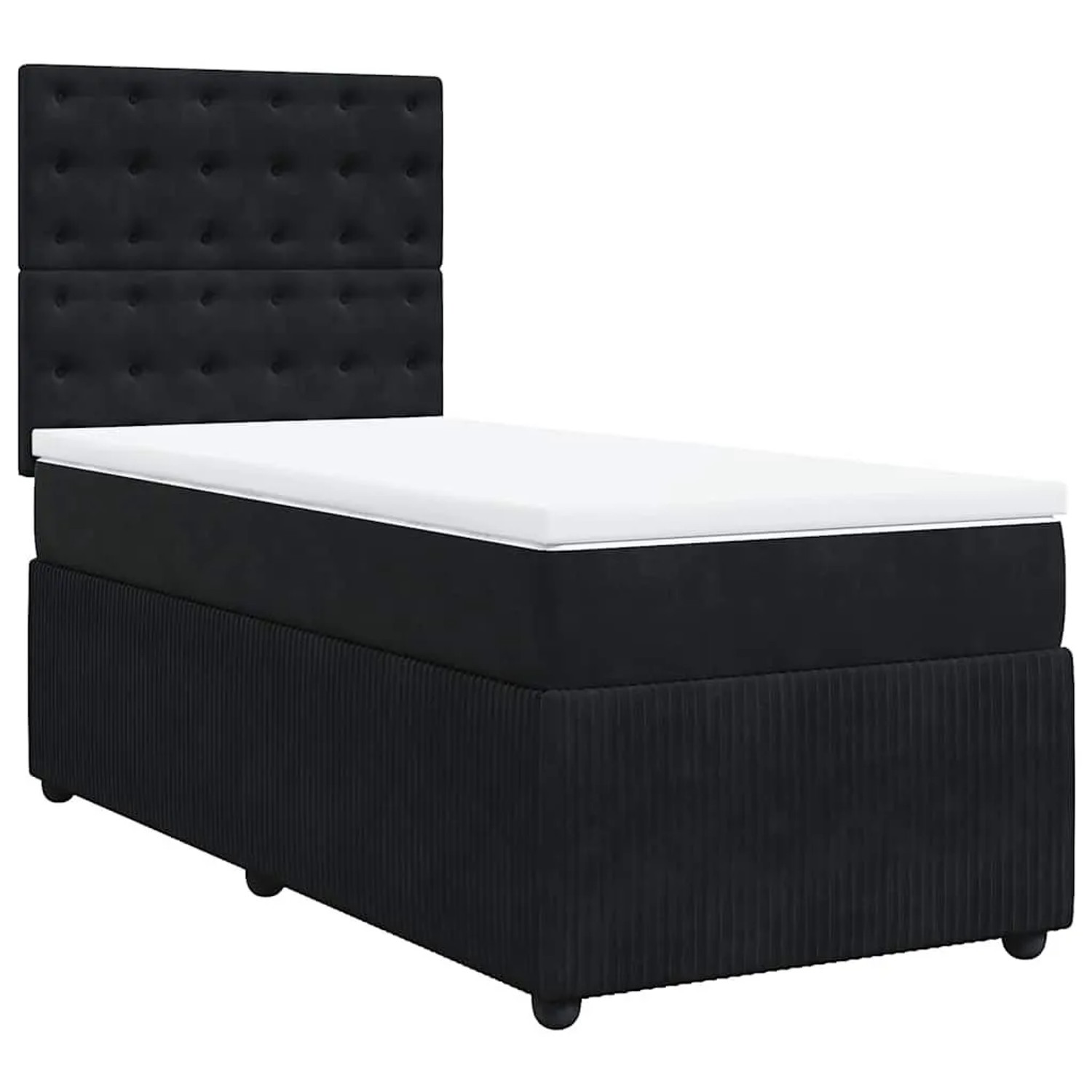 vidaXL Boxspringbett mit Matratze Schwarz 90x200 cm Samt 3294552 günstig online kaufen