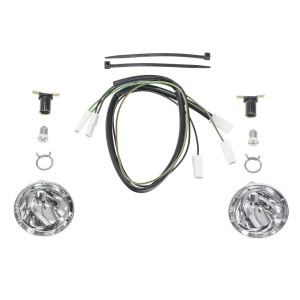 Al-Ko LED-Leuchten Frontlicht Nachrüstset für Rasentraktoren, bestehend aus Leuchten, Kabeln und Zubehör.