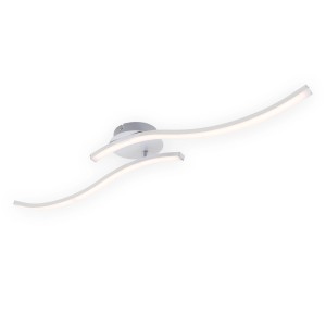 Moderne Briloner LED-Deckenleuchte Go aus Aluminium, warmweißes Licht.