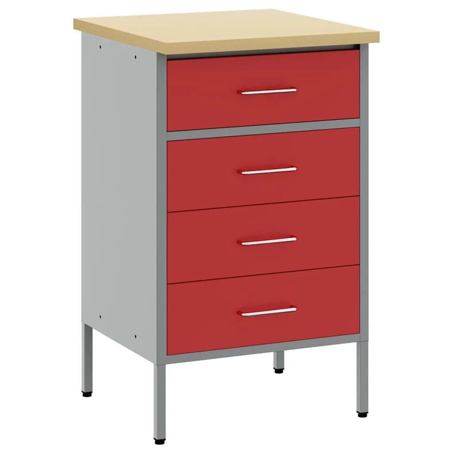 vidaXL Werkbank Rot und Grau 50 x 55 x 85 cm Ingenieure Holz und Stahl 4103461