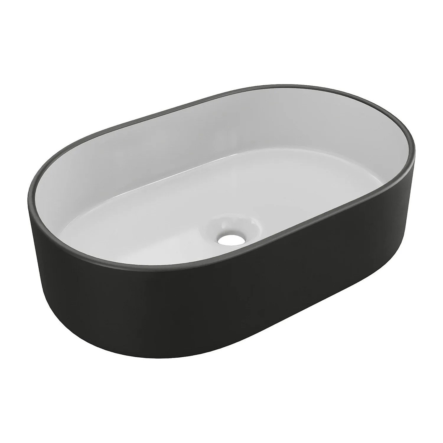 Vente-unique Aufsatzwaschbecken Iwa Schwarz  Weiß 56 cm