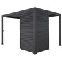 Anthrazitfarbene Lamellenwand Mirador 113 cm für Terrassenüberdachung, verstellbare Lamellen.