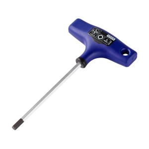 LUX T-Griff Stiftschlüssel 6 mm, Innensechskant mit blauem Comfort-Griff.