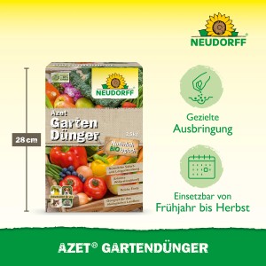 Neudorff Azet Gartendünger 2,5kg Packung mit Gemüseabbildung für eine reiche Ernte.