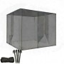 Schwarzes TTL GARDEN Moskitonetz DELUXE XL (300x300x250cm) mit Zubehör. Insektenschutz für Betten, Terrassen oder Camping.