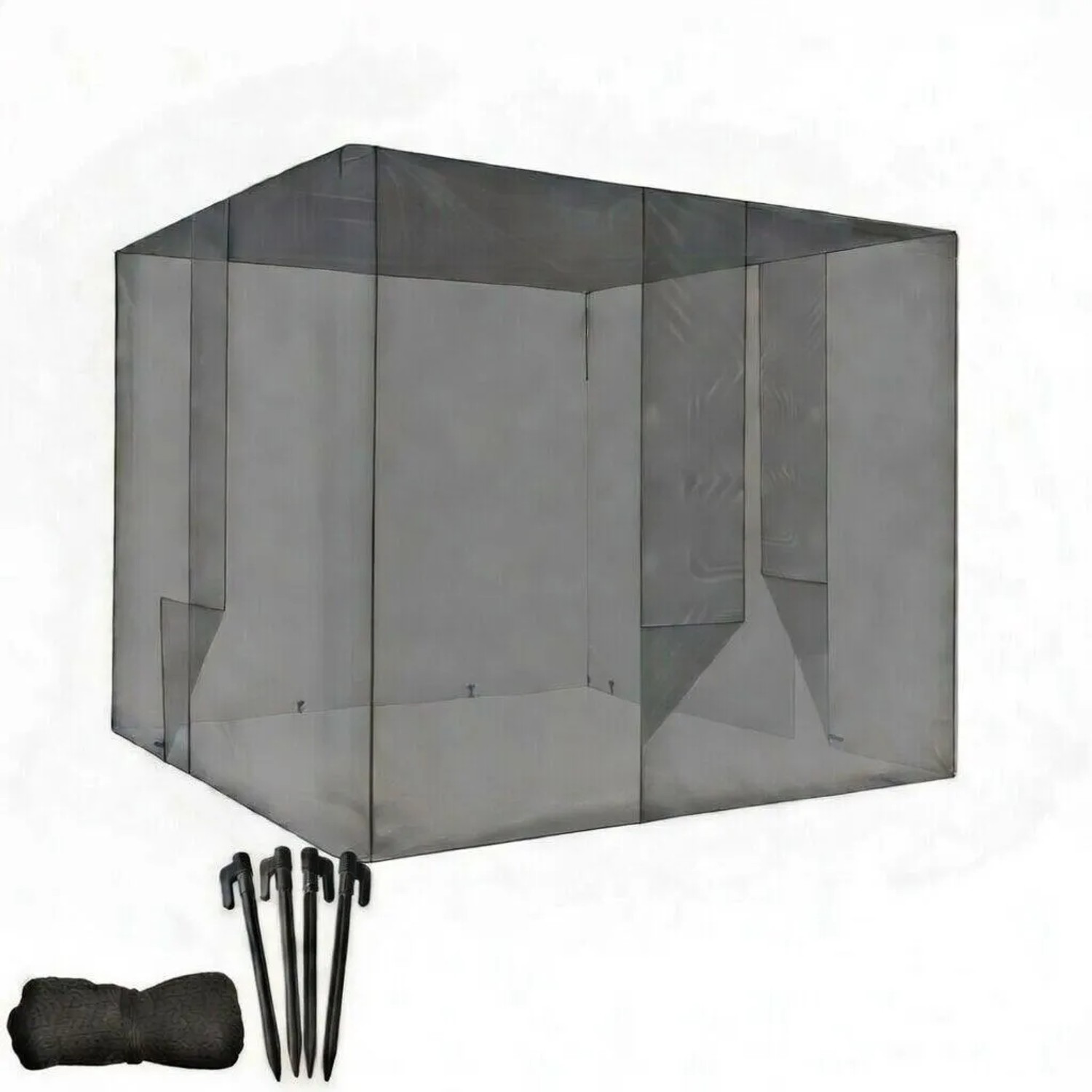 TTL GARDEN Moskitonetz DELUXE XL Schwarz 300 x 300 x 250 cm Maschenweite 0,07 mm Bett Baldachin Insektenschutznetz 2 Öff...