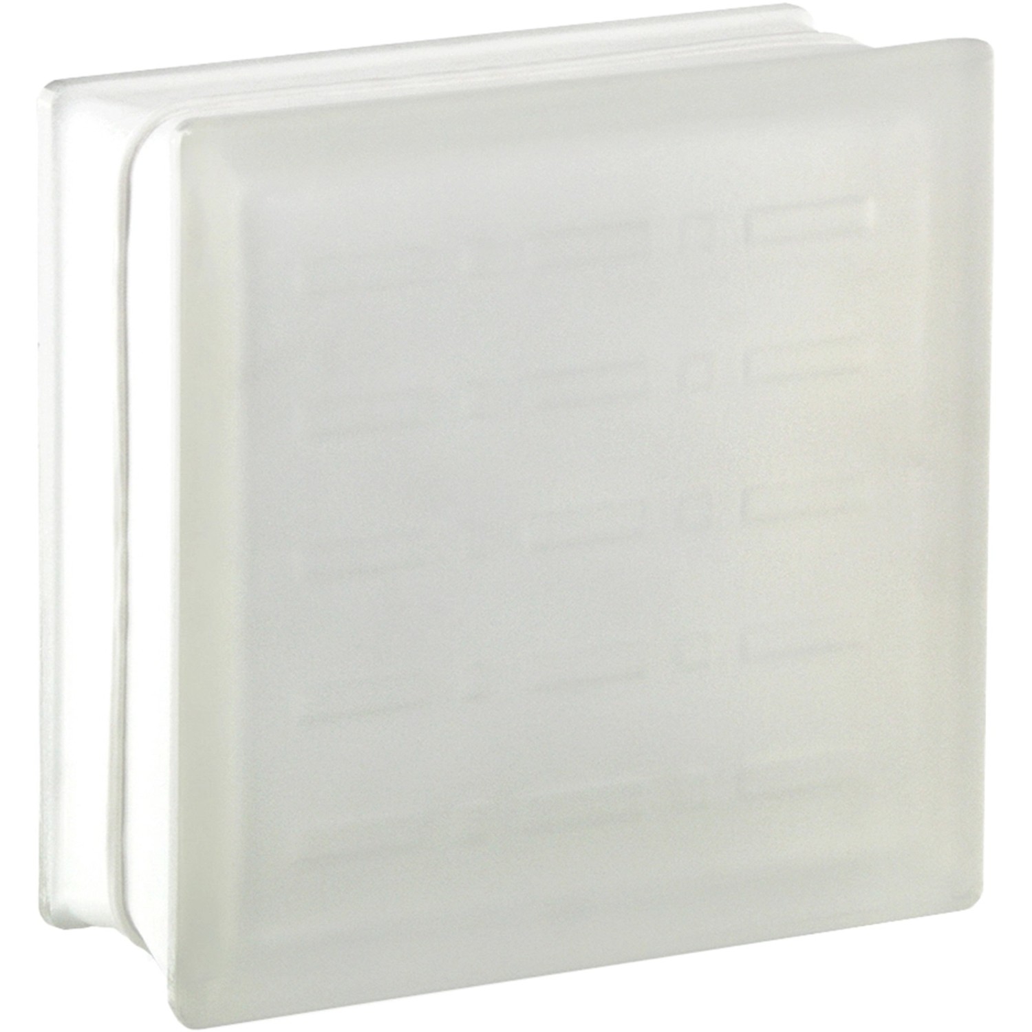 Glasstein Omega Weiß 2-Seitig Satiniert 19 cm x 19 cm x 8 cm