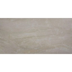 Bodenfliese Feinsteinzeug Creme, glasiert und poliert, 60x30 cm, für Innenräume.