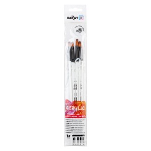 Darwi Pinsel Set 5er Fein Braun Acryl