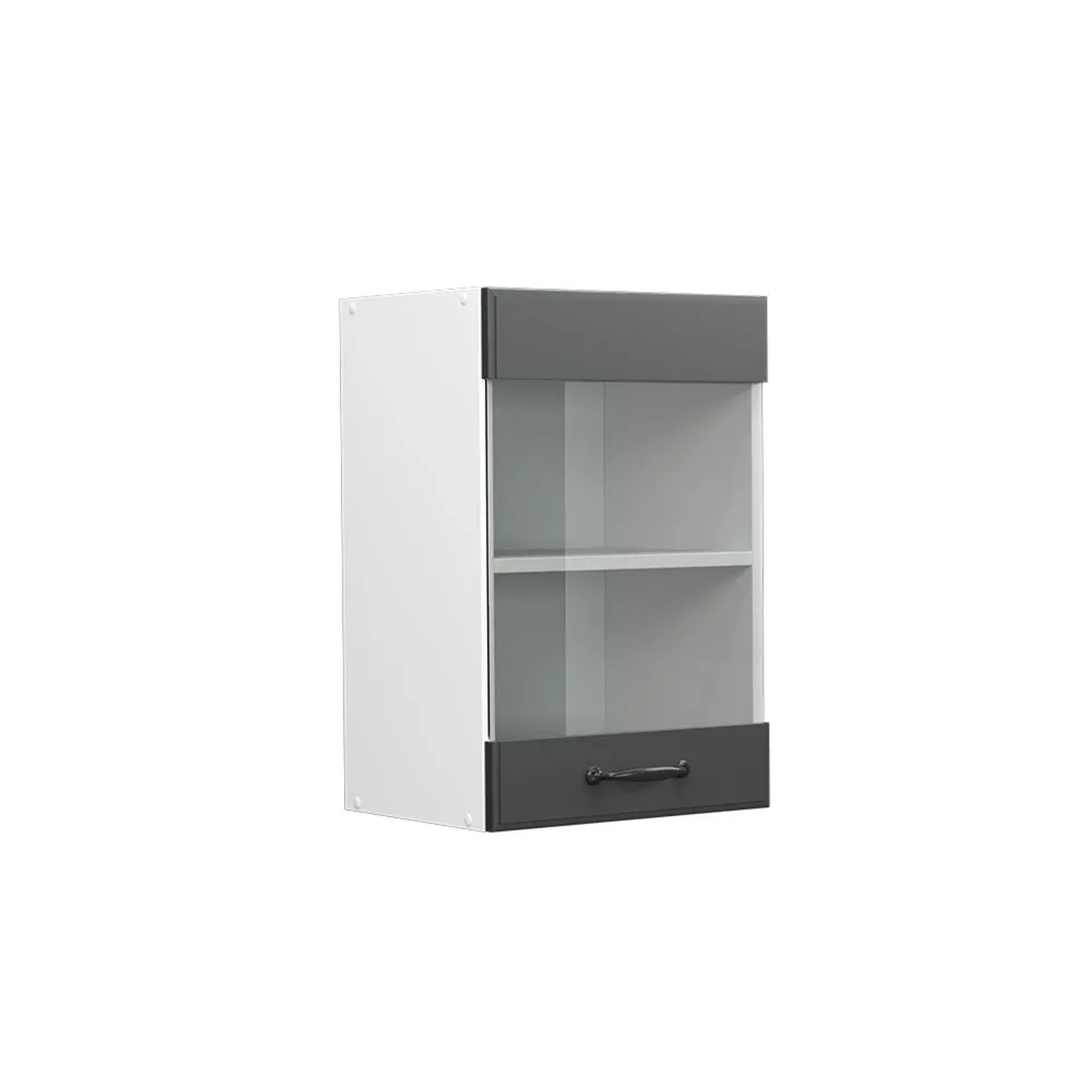 Vicco Küchenglasschrank R-Line Glashängeschrank Anthrazit Landhaus Weiß 40 cm