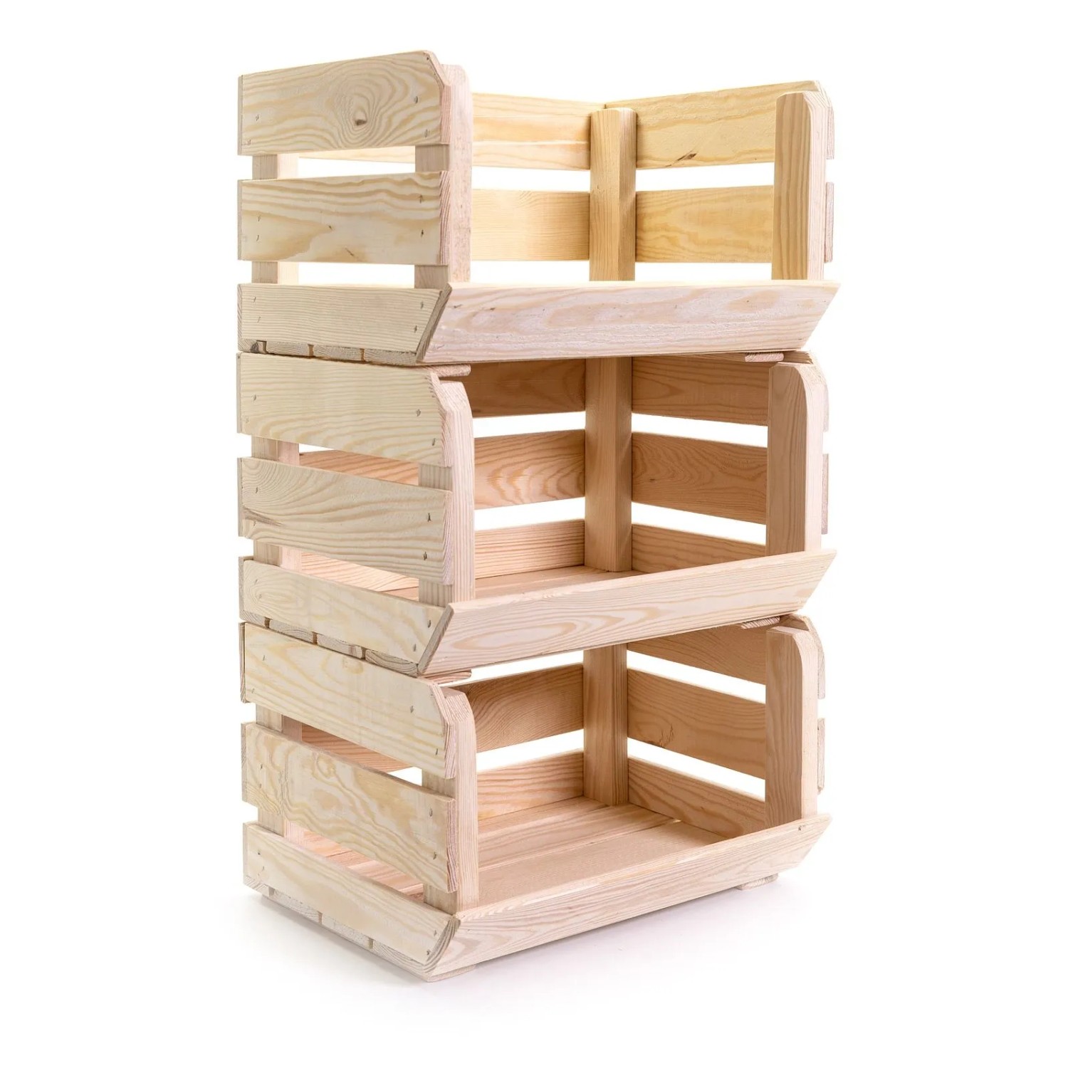 HolzFee Obst- und Gemüsekiste Holz Kartoffelkiste Holzkiste Stapelbar