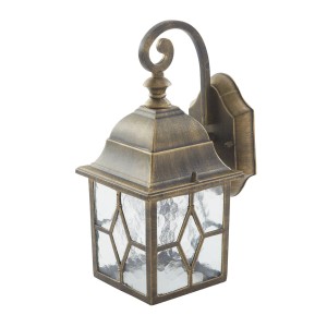 Lindby Wandleuchte Wandlampe Innen Laterne Purnima 10017399 Vintage Industriell in Bronze aus Metall 1-flammig E27 Wohnzimmerleuchte