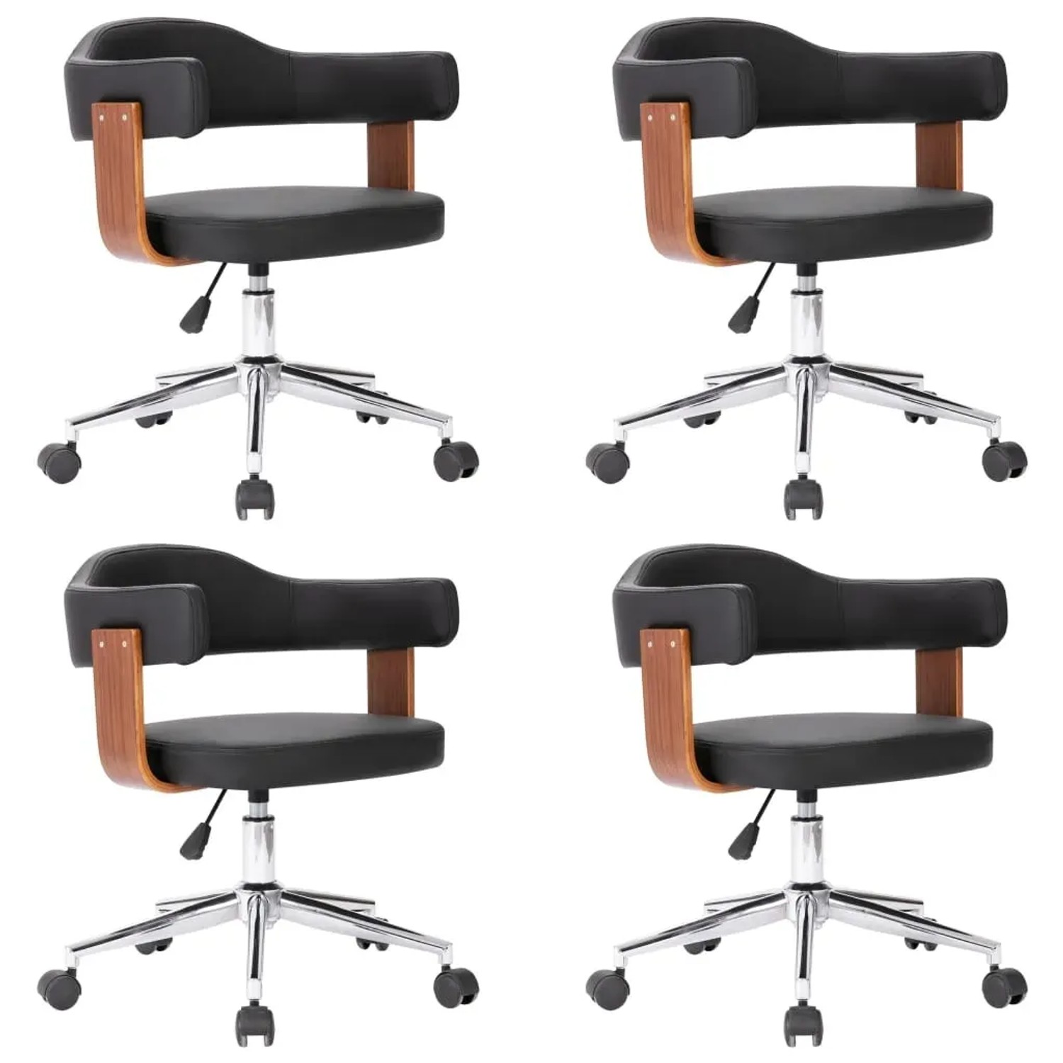 vidaXL Esszimmerstühle 4 Stk Drehbar Bugholz und Kunstleder 3054891