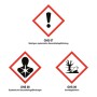 Gefahrstoffhinweise für mediPOOL Poolpflege Produkte: Reizend, Gesundheitsschädlich, Umweltgefährlich.