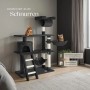 Schwarzer Tectake Kratzbaum Marcel, 141 cm hoch, mit Sisal, Katzen und vielen Spielmöglichkeiten.