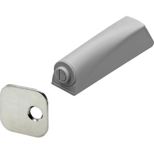 Hettich Push-to-open Türöffner mit Magnet, grau, 2er-Set für grifflose Möbeltüren.