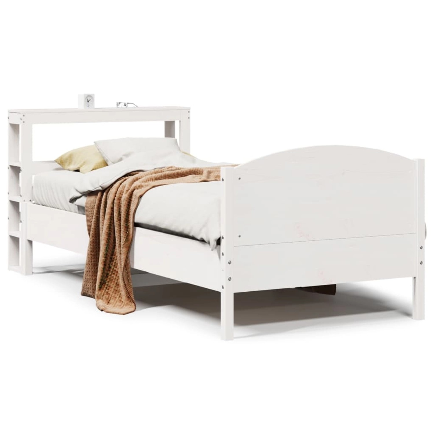 vidaXL Massivholzbett ohne Matratze Weiß 90x200 cm Kiefernholz 3306244 günstig online kaufen