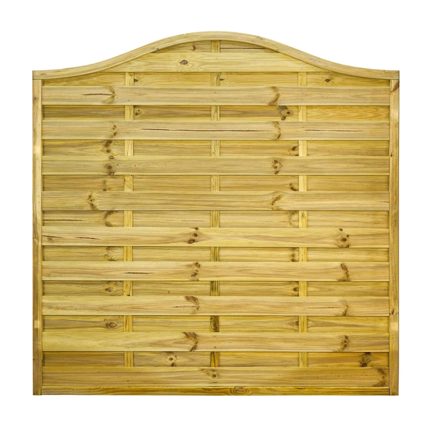 GartenLand Dichtzaun VARIO Geschwungen 180x180 cm Holzzaun Kiefer PEFC KDI Grün 44x44 mm Rahmen