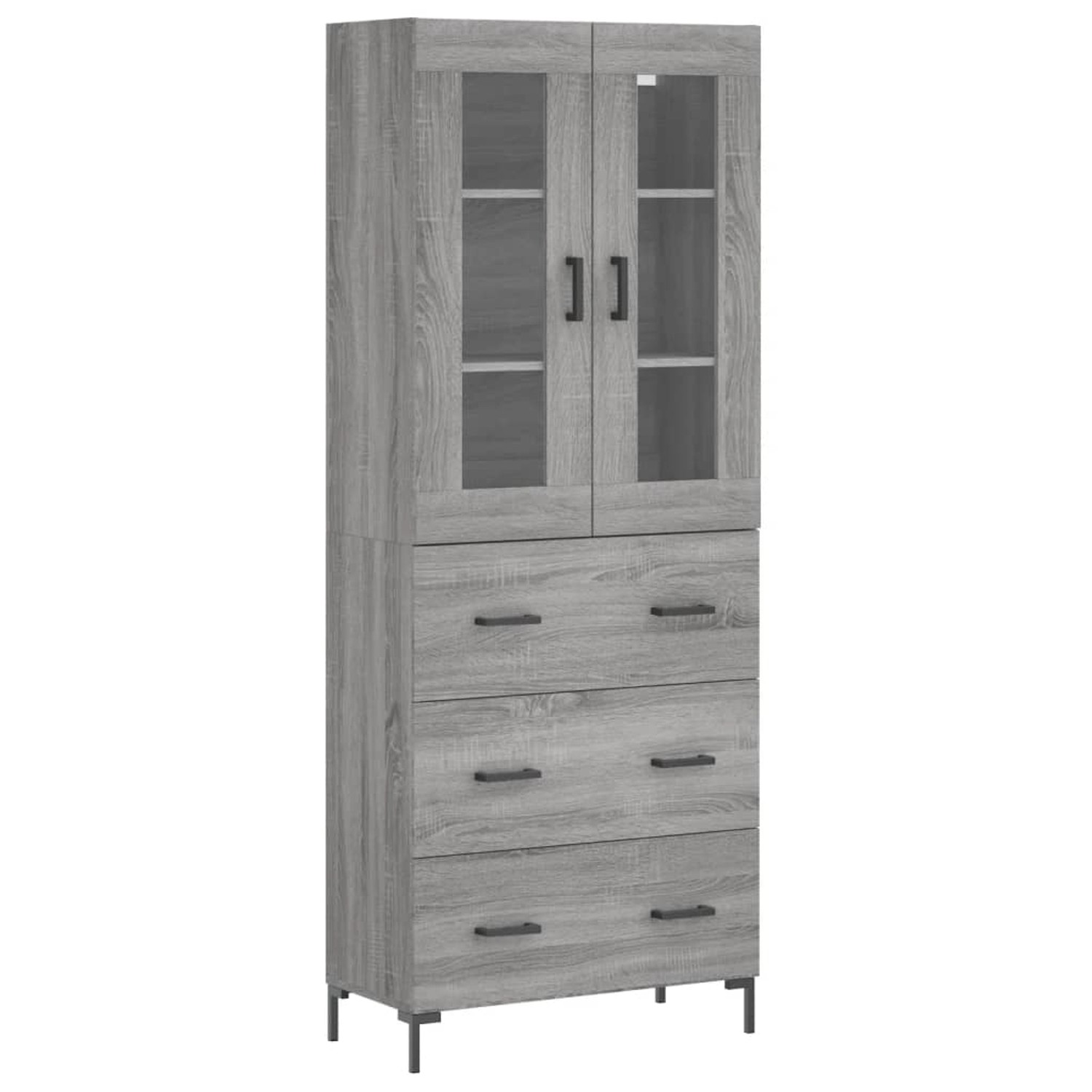 vidaXL Highboard Grau Sonoma 69,5x34x180 cm Holzwerkstoff 3198407 günstig online kaufen