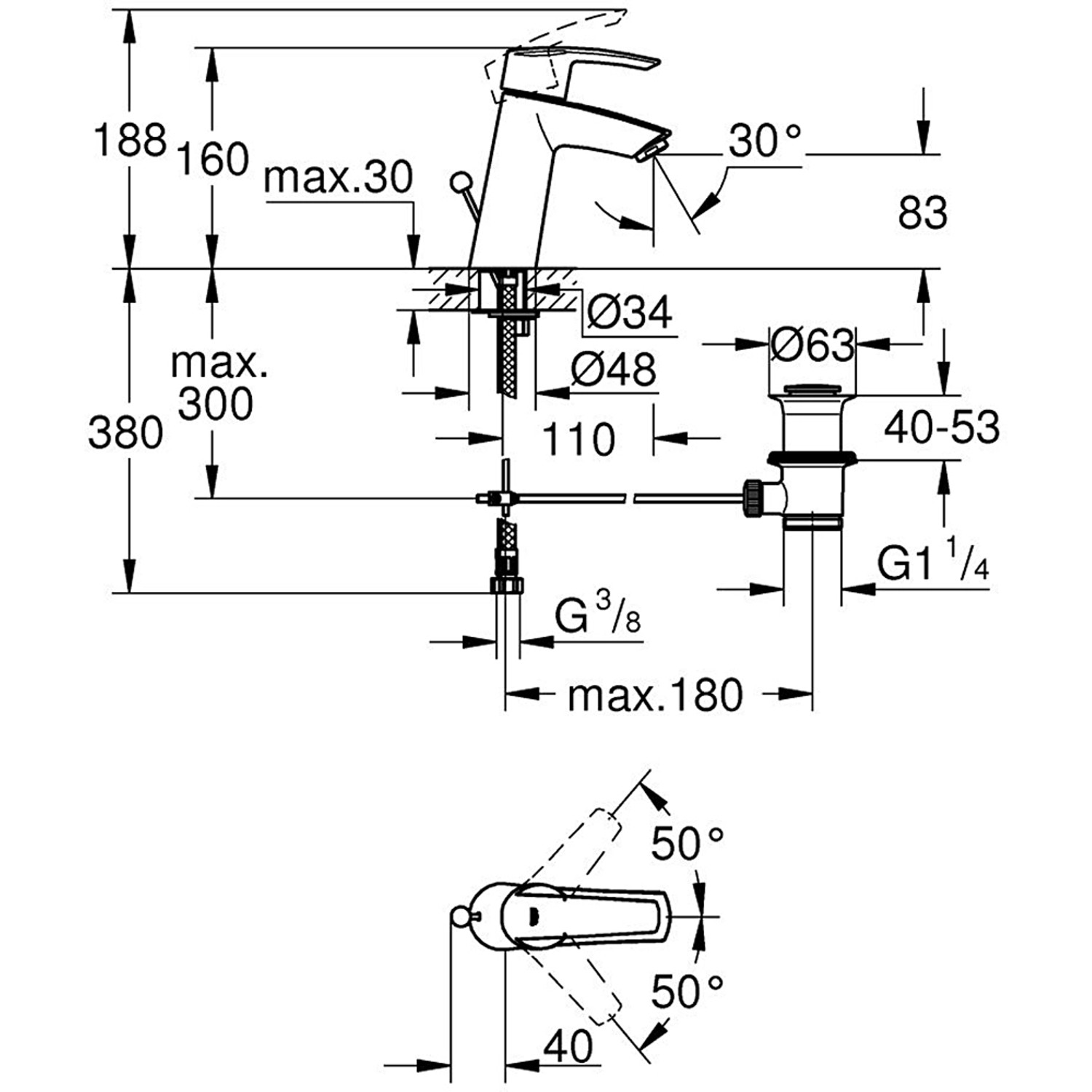 Grohe Start Einhand-Waschtischbatterie M-Size kaufen bei OBI