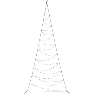 LED-Lichternetz in Dreiecksform, 88 warmweiße LEDs für Außen, 180x80 cm.