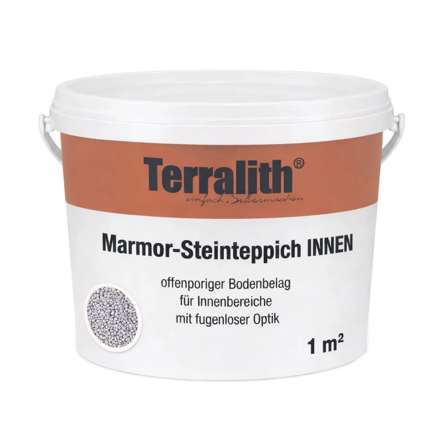 Terralith Metallic Steinteppich -Grau- für 1 m² Innen Fein 2-4 mm