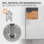 ML-Design Standbriefkasten in Anthrazit-Holzoptik mit Zeitungsfach und silbernem Pfosten.