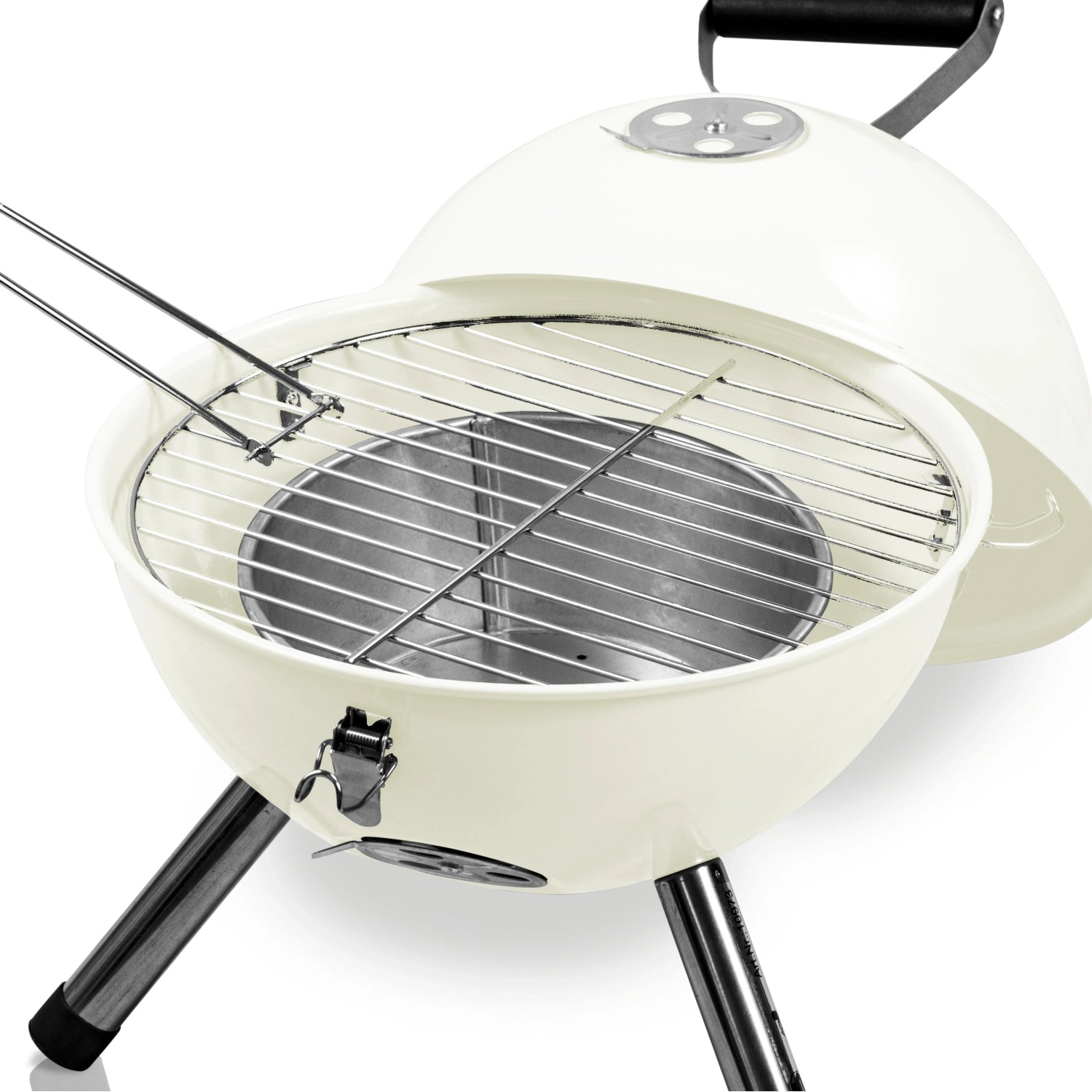Activa Kugelgrill Mallorca, Ø 30 cm, Creme, mit Grillrost und Edelstahlbeinen.