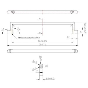 SOTECH Bügelgriff JAMES BA 160 mm Edelstahl Edelstahloptik