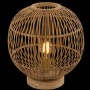 Globo Tischlampe Hildegard aus Bambus, runde Form. Dekorative Leselampe für Wohnraum.