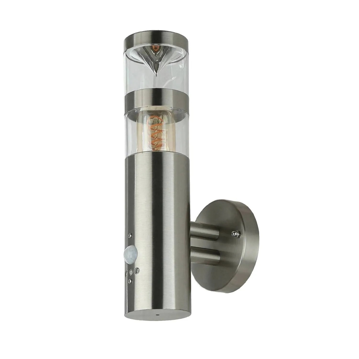 EASYLIGHT Außenlampe Mit Bewegungsmelder Edelstahl 33 CM Hoch IP44 E27 Modern