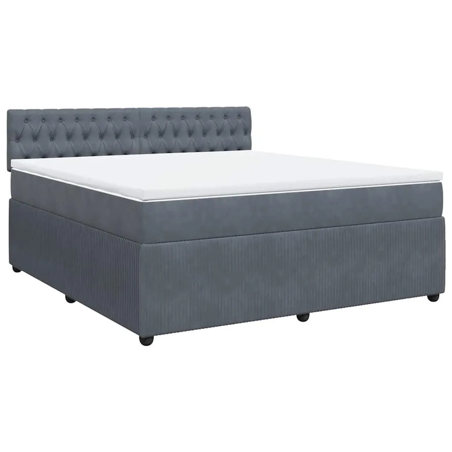 vidaXL Boxspringbett mit Matratze Dunkelgrau 180x200 cm Samt 3290113 günstig online kaufen