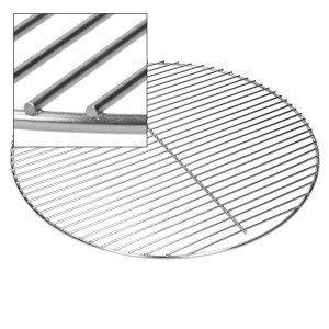 Runder ECD Germany Grillrost aus Edelstahl, 54,5 cm, rostfrei, mit abnehmbarem Griff.