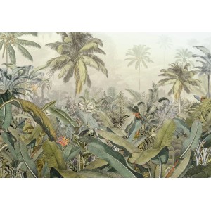 Komar Fototapete Amazonia Grün, Dschungel-Motiv mit Palmen und tropischen Pflanzen für Wandgestaltung.