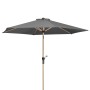 Schneider Marktschirm Cordoba, 270 cm, anthrazit, Holzoptik, mit Kurbel und Knickfunktion. Ideal für Balkone.