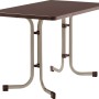 Rechteckiger Sieger Klapptisch in Champagner, 70x115 cm. Praktischer Gartentisch für Balkon und Terrasse.