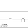 Technische Zeichnung: Siro Türgarderobe, Metall Chrom glänzend, 375mm breit, mit 6 Haken.