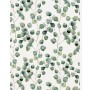 Gardinia EasyFix Rollo Isabella, 50x150 cm, weiß mit Eukalyptus-Muster.