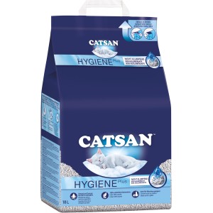 Catsan Hygiene Plus Katzenstreu, 18 l, nicht klumpend, für eine hygienische Katzentoilette.