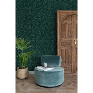 ESTAhome Tapete Leopardenmuster Petrolblau 53 cm x 10.05 m